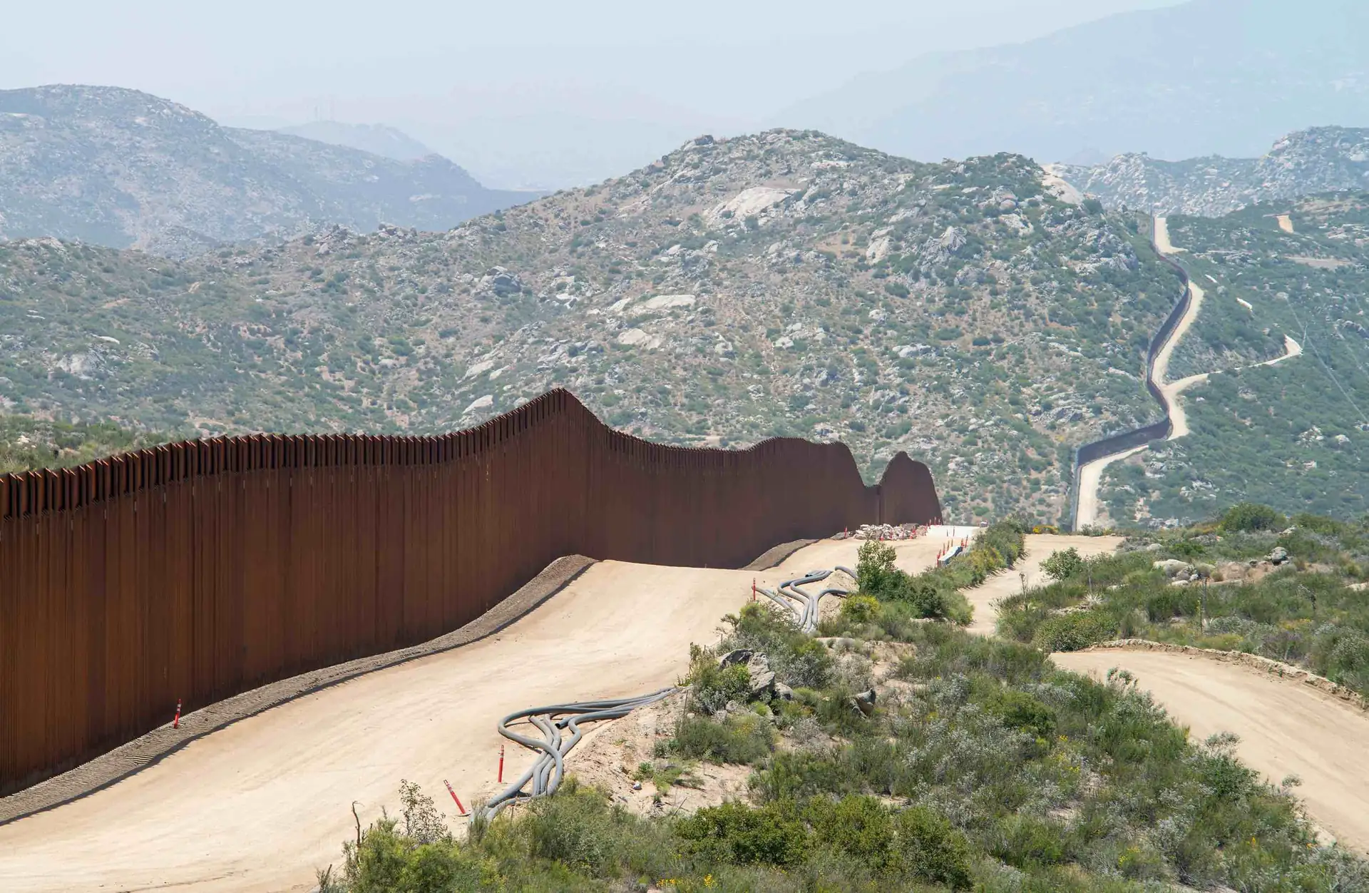 Buried seismic sensors protecting a national border perimeter